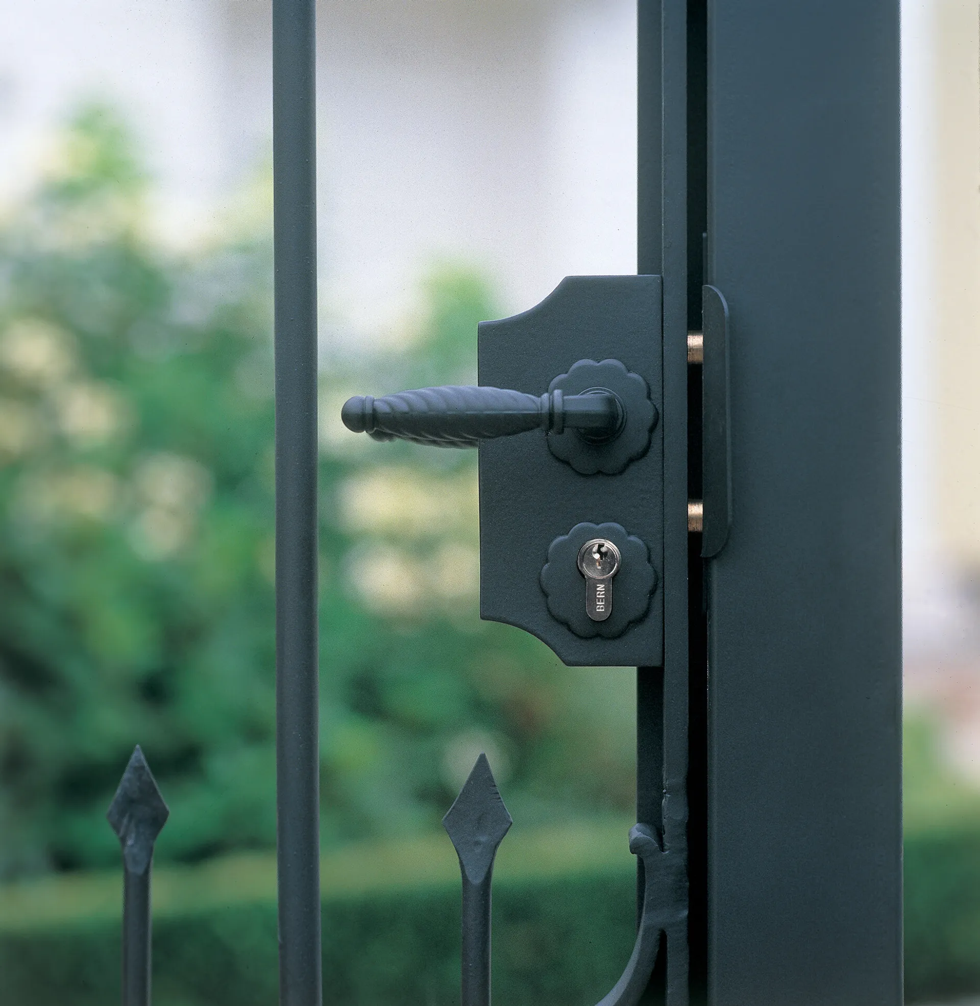 Laky F2 Spkz  Closeup Ornamental Gate Green Background  1920px